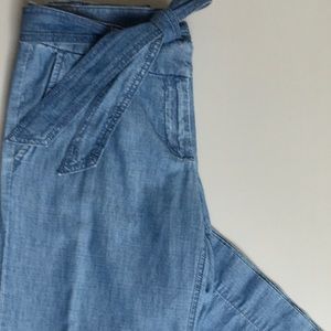 J.Crew Chambray Wide-Leg Trousers Size 4